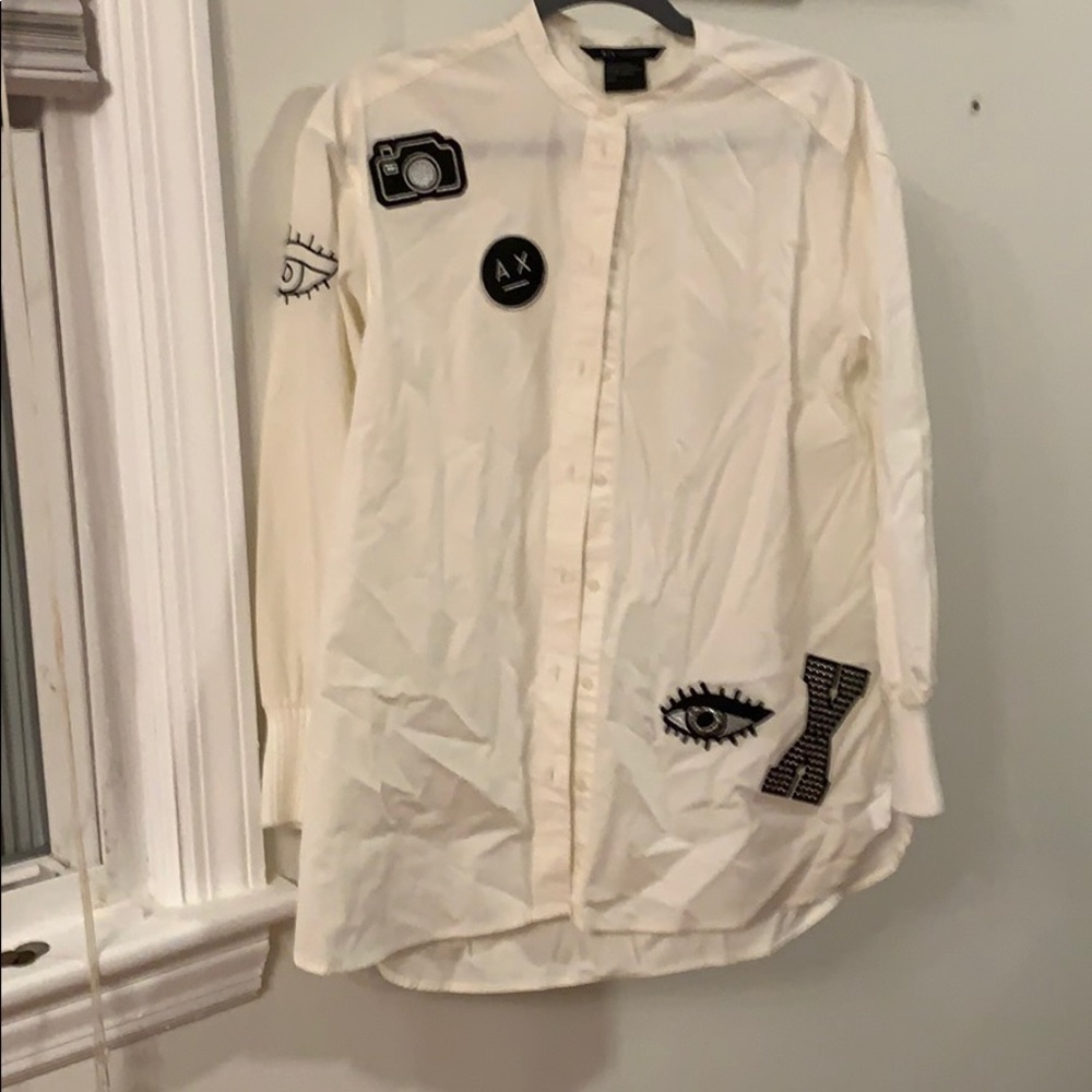 Armani Exchange white button up